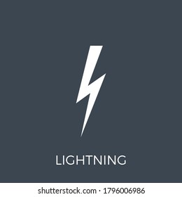 Lightning Vector Gluph Icon. Expand to any Size - Easy Change Colour.