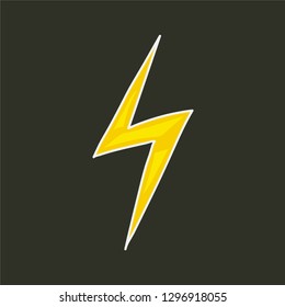 lightning vector. hand drawn icon. electric illustration. editable stroke.