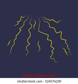 lightning, vector icon, eps10
