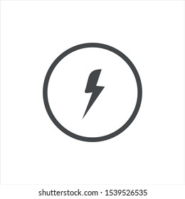 lightning vector icon isolated on white background for web site