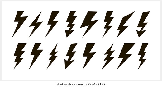 Icono de vector relámpago aislado. Trueno cargando energía para energía eléctrica y baterías. Tormenta eléctrica. Ilustración del vectores EPS 10