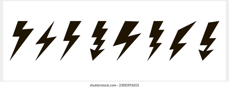 Lightning vector icon isolated. Thunder charging power for electricity energy and batteries. Thunderstorm. Vector stock illustration EPS 10