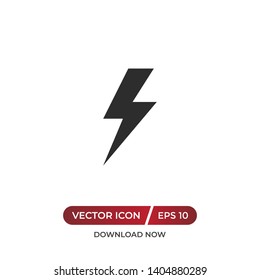 Lightning vector icon in modern design style for web site and mobile app