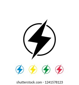 lightning vector icon on white background