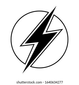 lightning Vector icon on a white background. full battery illustration symbol.