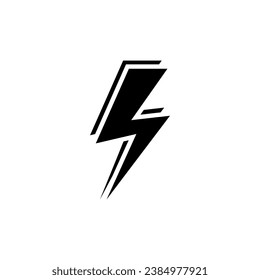 Lightning vector icon on white background.
