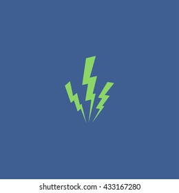 lightning vector illustration or icon, flat design