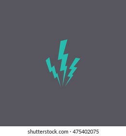 lightning vector illustration or icon, flat design