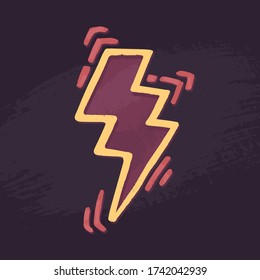 Lightning. Vector illustration. Symbol of Feminism. Grunge hand drawn illustration.