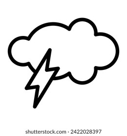 Lightning Vector Line Icon Design