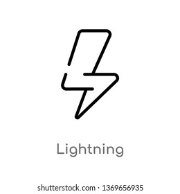 lightning vector line icon. Simple element illustration. lightning outline icon from user interface concept. Can be used for web and mobile