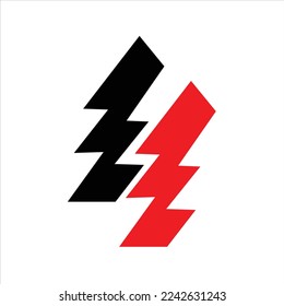 lightning vector logo design red end black