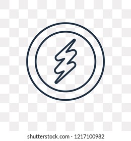 Lightning vector outline icon isolated on transparent background, high quality linear Lightning transparency concept can be used web and mobile