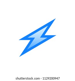 Lightning vector pictogram. Blue line icon with gradient fill of set Simple Line Filled