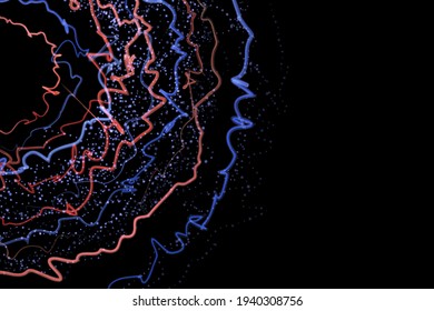 Lightning vector round text frame background.