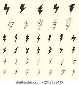 Patrón transparente del vector Lightning. El efecto del rayo, la tormenta eléctrica, las cremalleras. Repita el fondo con el doodle dibujado a mano de los tornillos relámpago, los tornillos de trueno, el perno de energía y el símbolo de advertencia. 