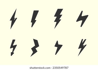 Lightning Vector Seamless Pattern. The effect of lightning, thunderstorm, zippers. Repeat background with hand drawn doodle of lightning bolts, thunder bolts, energy bolt, warning symbol. 