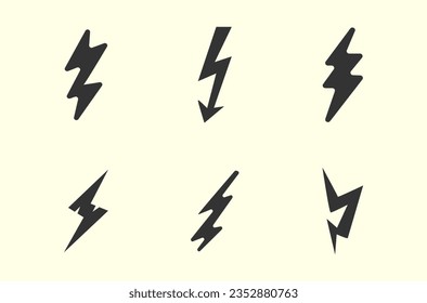 Lightning Vector Seamless Pattern. The effect of lightning, thunderstorm, zippers. Repeat background with hand drawn doodle of lightning bolts, thunder bolts, energy bolt, warning symbol. 