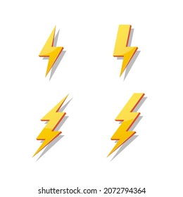 lightning vector set isolated on white background