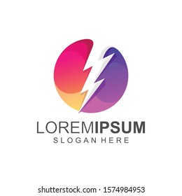 lightning voltage electricity logo icon