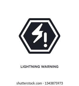 lightning warning isolated icon. simple element illustration from signs concept icons. lightning warning editable logo sign symbol design on white background. can be use for web and mobile