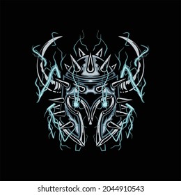 lightning warrior illustration vector design