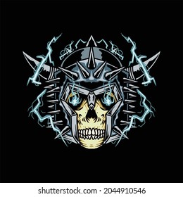 lightning warrior illustration vector design