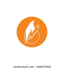 Lightning and water drop - vector logo template concept illustration. Symbol of energy water and electric energy