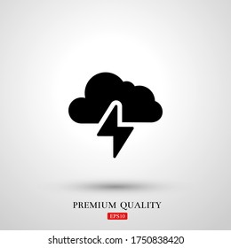 lightning weather icon. Vector illustration EPS 10.