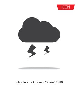 lightning weather icon vector isolated on white background.