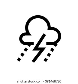 Lightning, weather line icon. Pixel perfect fully editable vector icon suitable for websites, info graphics and print media.