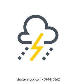 Lightning, weather line icon. Pixel perfect fully editable vector icon suitable for websites, info graphics and print media.