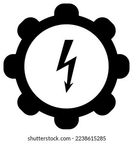 Lightning and wheel on white