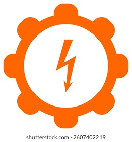 Lightning and wheel on white