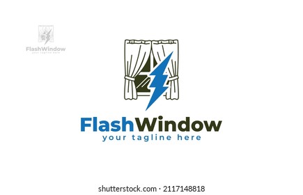 Lightning window logo design. vector