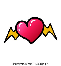 Lightning Winged Love Streetwear and Edgy Logos, in Red and Yellow, New Style, Commercial Use
