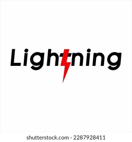 Lightning word design with lightning symbol in S letter.