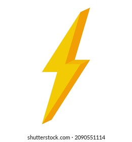 Lightning yellow 3d simple flat sign energy brainstorming, bright new idea. stock illustration