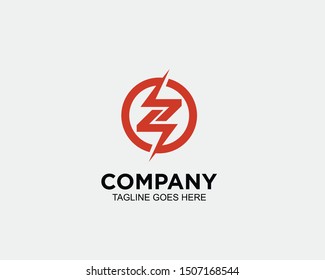 Lightning Z Letter Bold Logo Vector Template