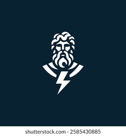 Lightning Zeus God Logo for sale.