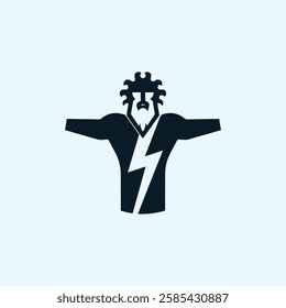 Lightning Zeus God Logo for sale.