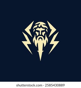 Lightning Zeus God Logo for sale.