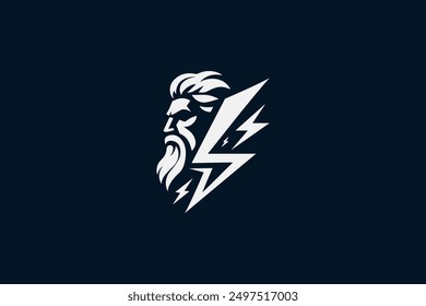 Logotipo del zeus del relámpago listo para la venta