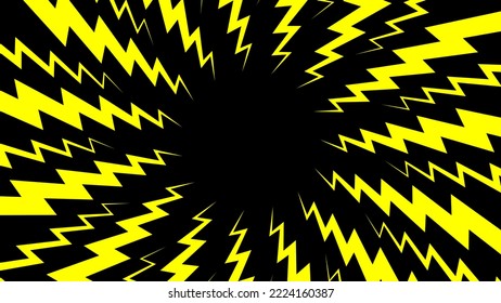 Lightning zigzag radiating design background.