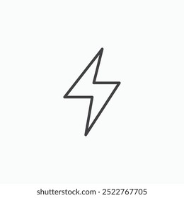 Lightningline in Thin line black color. flat simple vector symbols illustration.