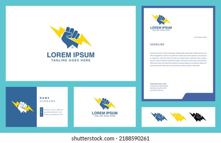 lightning-proof house vector business card logo and letterhead
