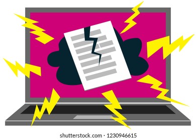 Lightnings from laptops shows concept of loosing data kept on cloud storages