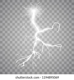 lightnings. Thunder-storm and lightnings. Magic and bright lighting effects. Vector Illustration