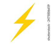 Lightning,Yellow lightning bolts, icons, Vector graphics.