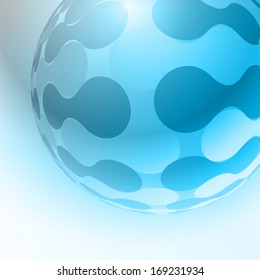 Lights background abstract ,Abstract blue sphere, blue vector earth design ,Illustration camera photo.